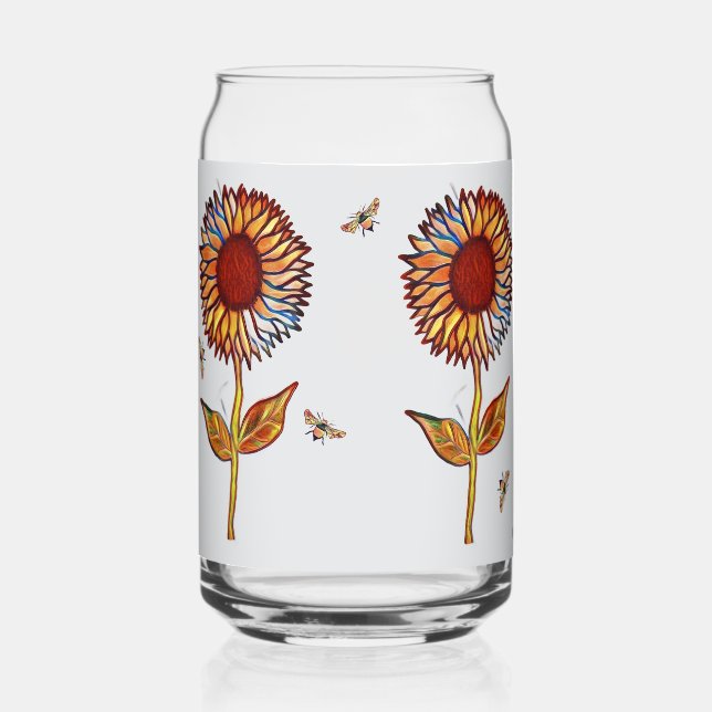 Trinkglas-Set Sonnenblumen Dosenglas (Vorderseite)