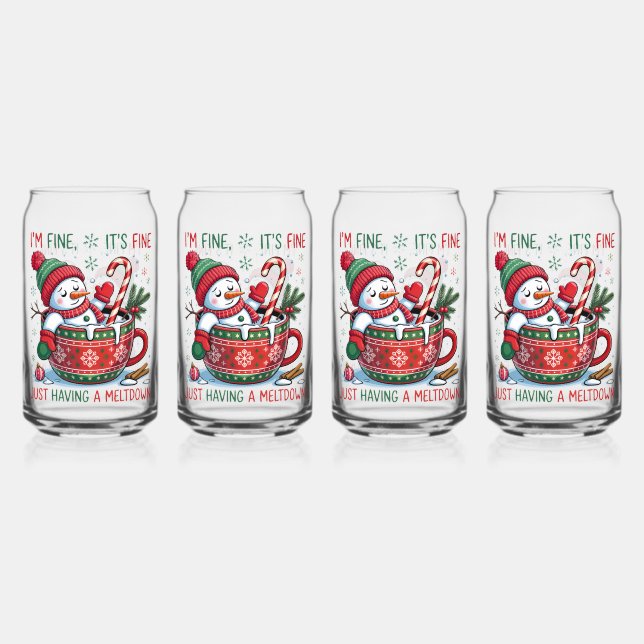 Trinkglas-Set-Weihnachts-Schneemann Dosenglas (Hinten)