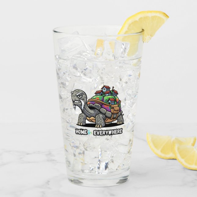 Trinkglas 'Zuhause ist überall' Glas (Rückseite Ice)