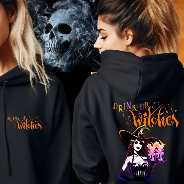 Trinkhexen Kostüme Halloween Party Hoodie (Drink Up Witches Costumes Halloween Costume Party Hoodie Halloween Cosplay Party Outdoor Outfit)