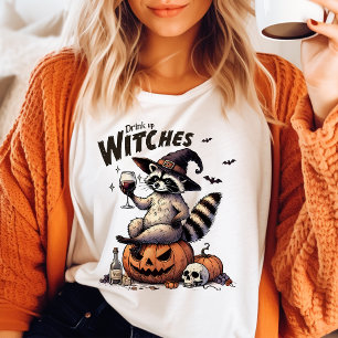 Trinkhexen Vintages Raccoon Halloween T-Shirt