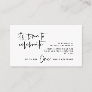 Trinkkarte, Erwachsenengetränk, Glücklich bis ans  Begleitkarte