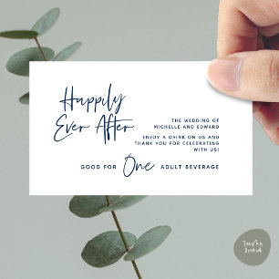 Trinkkarte, Erwachsenengetränk, Glücklich bis ans  Begleitkarte