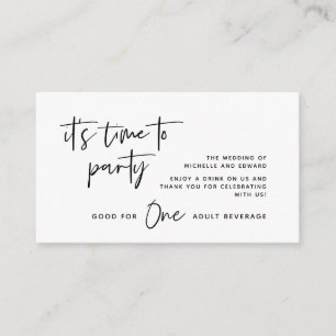 Trinkkarte, Erwachsenengetränk, Glücklich bis ans  Begleitkarte