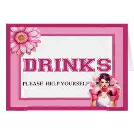 Trinkkarte für rosafarbene und Hübsche Blumenkohle