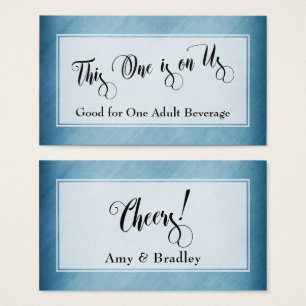 Trinkkarten Script & Rustic Diagonal Blue