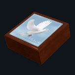Trinkkistenhalde Erinnerungskiste<br><div class="desc">Trinket Box in goldenem Eichenholz mit Taubendruck. Große Größe angezeigt. Passen Sie dieses Objekt an oder kaufen Sie,  wie es ist. Börsenbild freepik.com</div>