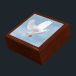 Trinkkistenhalde Erinnerungskiste<br><div class="desc">Trinket Box in goldenem Eichenholz mit Taubendruck. Große Größe angezeigt. Passen Sie dieses Objekt an oder kaufen Sie,  wie es ist. Börsenbild freepik.com</div>