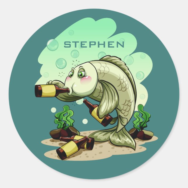 Trinkkleben von individuelle Name Runder Aufkleber (Vorderseite)