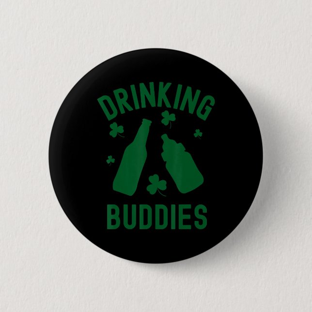 Trinkkumpels St Patrick's Day Shamrock Bier Da Button (Vorderseite)