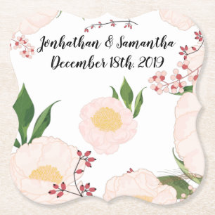 Trinkküsten Geometrische Blume mit weißer Blüte au Untersetzer