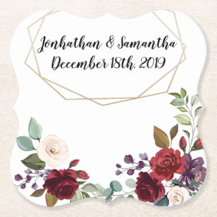 Trinkküsten Geometrische weiße Rosen Gold Geometri Untersetzer