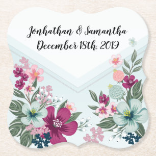 Trinkküsten Tropische Blume auf Blue Ombre Untersetzer