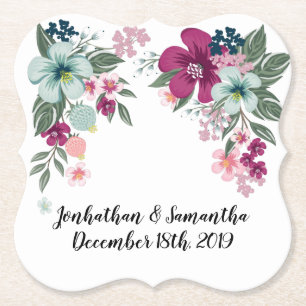 Trinkküsten Tropische Blume auf Weiß Untersetzer