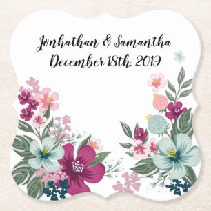 Trinkküsten Tropische Blume auf Weiß Untersetzer