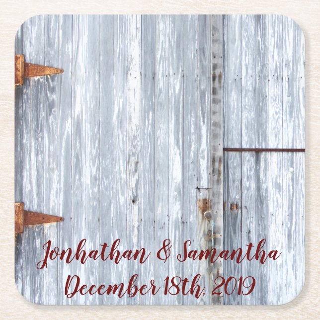 Trinkküsten Weißwaschholz Holzstall Tür Land R Rechteckiger Pappuntersetzer (Vorderseite)