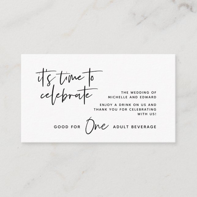 Trinkschein, Erwachsenengetränk, glücklicherweise  Begleitkarte (Vorderseite)