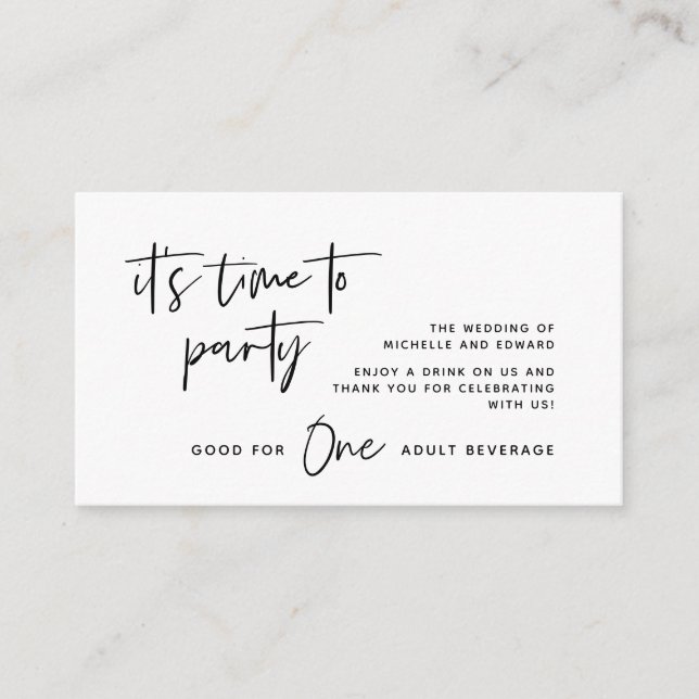 Trinkschein, Erwachsenengetränk, glücklicherweise  Begleitkarte (Vorderseite)