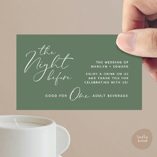 Trinkschein, Erwachsenengetränk, Moderne Hochzeits Begleitkarte
