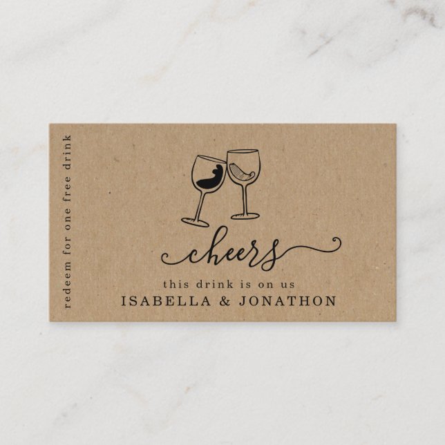 Trinkschein, Gratis-Alkoholgutschein Business Card Visitenkarte (Vorderseite)