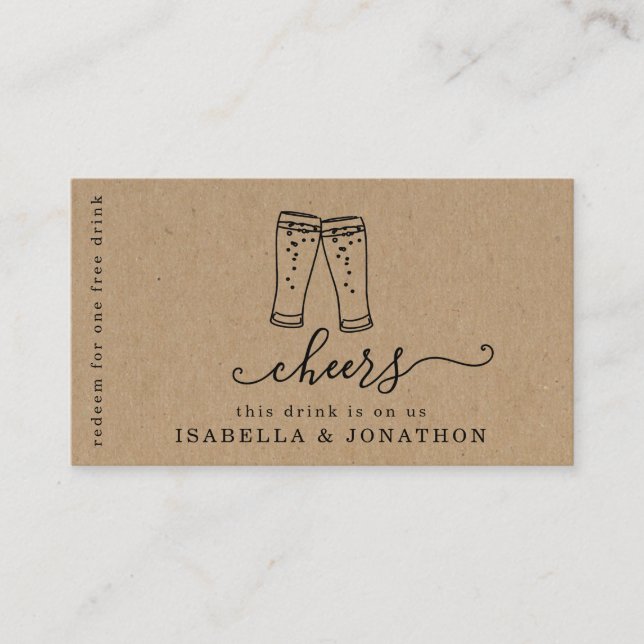 Trinkschein, Gratis-Alkoholgutschein Business Card Visitenkarte (Vorderseite)