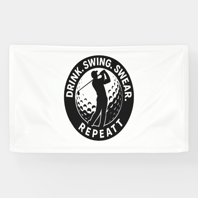 Trinkschwingen Swear Wiederholung Golf Banner (Horizontal)