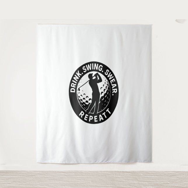 Trinkschwingen Swear Wiederholung Golf Wandteppich (Vorderseite)