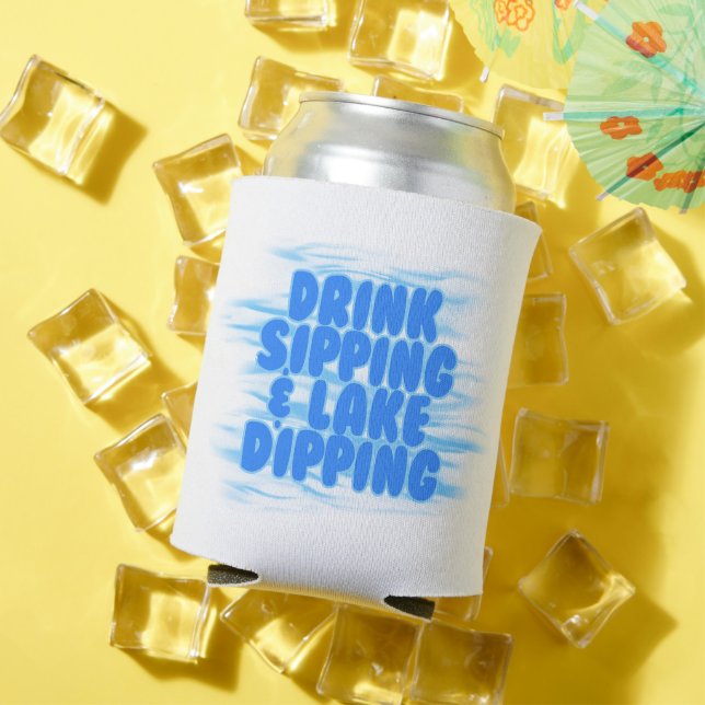 Trinksippen & Lake Dipping Blue Water Hintergrund Dosenkühler (In Situ Sommer)