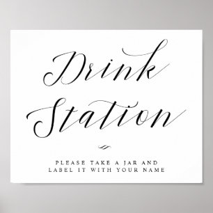 Trinkstation Chic Calligraphy Script Wedding Sign Poster