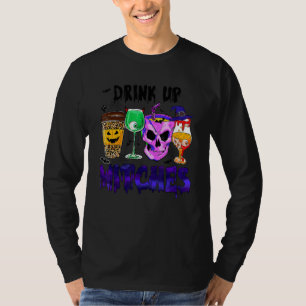 Trinkt auf Hexen Retro Kaffee Grusel Saison Hallow T-Shirt