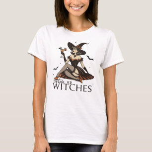 Trinkt auf Hexen Retro Lustiger Halloween T-Shirt