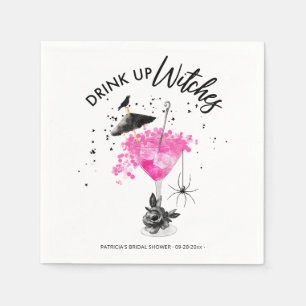 Trinkt aus Hexen-Cocktail Halloween Brautparty Serviette