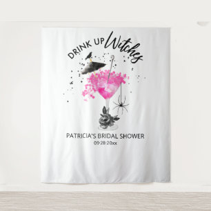 Trinkt aus Hexen Halloween Brautparty Hintergrund Wandteppich