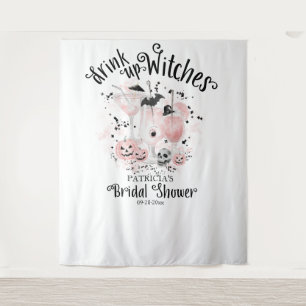 Trinkt aus Hexen Halloween Brautparty Hintergrund Wandteppich