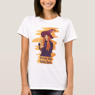 Trinkt aus, Hexen - Halloween T-Shirt
