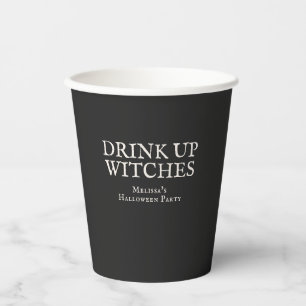 Trinkt aus, Hexen, Vintage-Halloween-Party Pappbecher