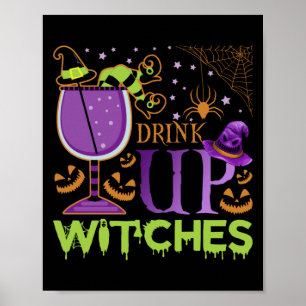 Trinkt Hexen Wein Liebhaber Trinken Halloween Poster