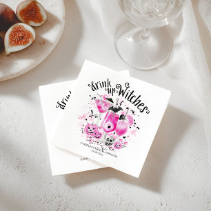 Trinkt Hexencocktail zur Halloween-Hochzeitsfeier Serviette