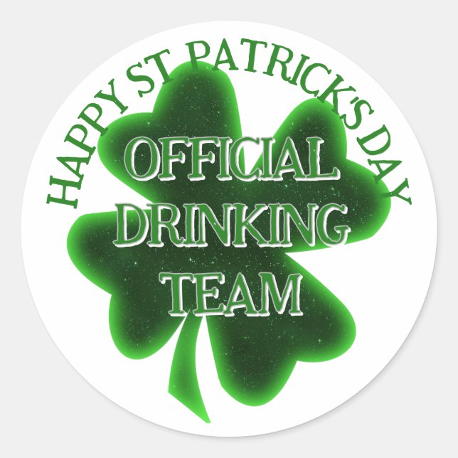 Trinkteam St. Patrick's Day Runder Aufkleber (Vorderseite)