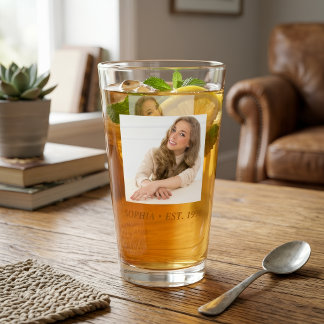 Trinkwaren Geburtstag personalisiertes Foto, Moder Glas