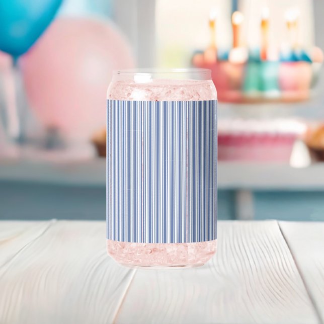 Trinkwaren-Set Blau & Weiß gestreift Dosenglas (Insitu (Baby Party))