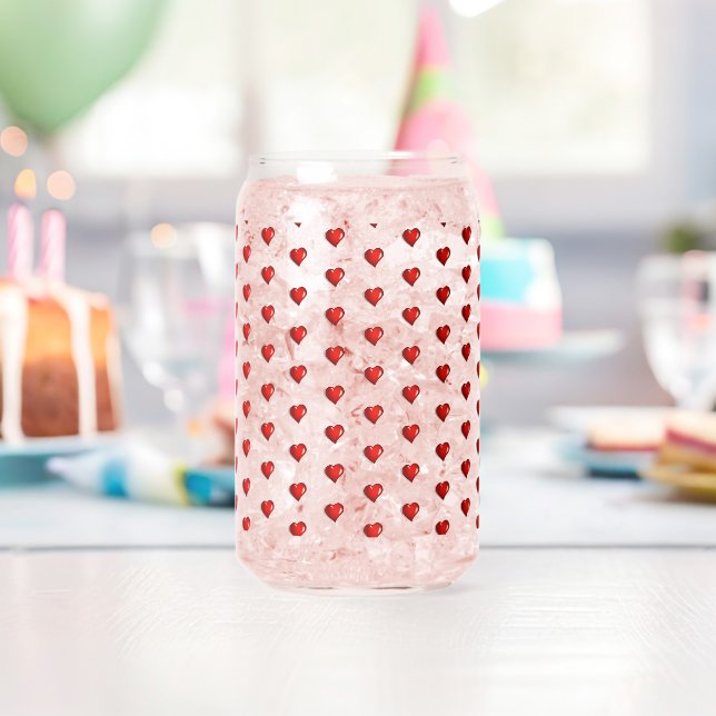 Trinkwaren-Set Love Red Hearts  Dosenglas (Insitu (Geburtstag))