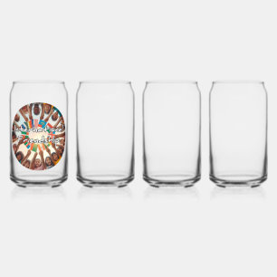 Trinkwaren Stil: Bedrucktes Dosen Glas, Set: Set v Dosenglas
