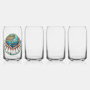Trinkwaren Stil: Bedrucktes Dosen Glas, Set: Set v Dosenglas