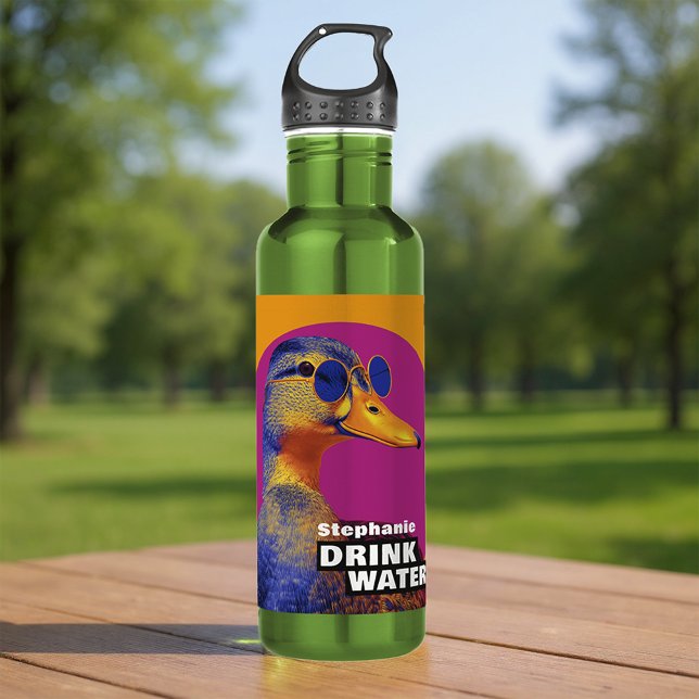 Trinkwasser Duck Meme Edelstahlflasche (Stay hydrated in style with this customizable Drink Water Duck water bottle! )