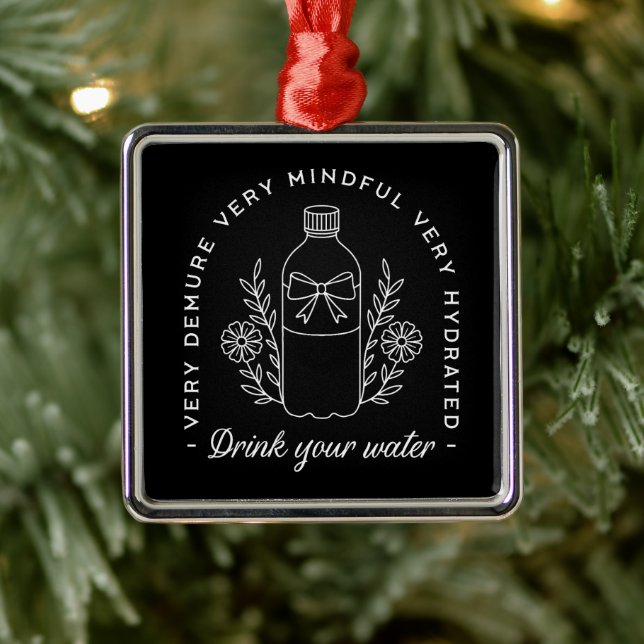 Trinkwasser Hydrat Mädchen Erinnerung komisch schw Ornament Aus Metall (Baum)