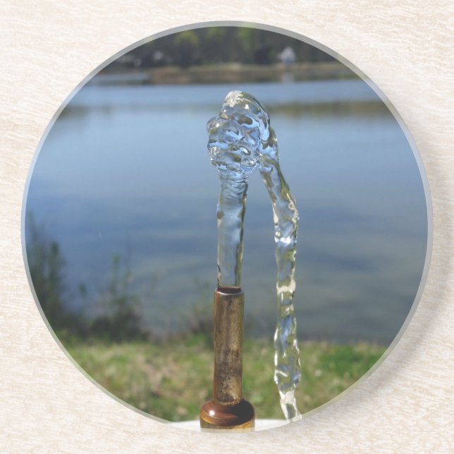 Trinkwasser Sandstein Untersetzer (Vorne)