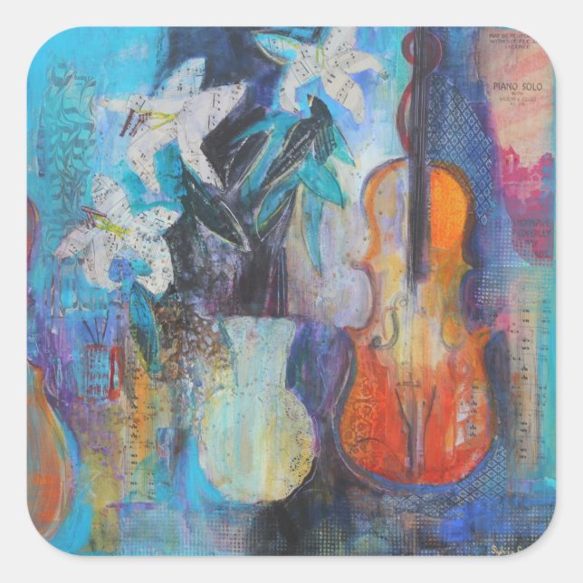 Trio 2014 quadratischer aufkleber (Vorderseite)