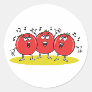 Trio albern sang Tomaten Runder Aufkleber