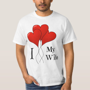 Trio aus roten Herzballons Ich liebe meine Frau T-Shirt